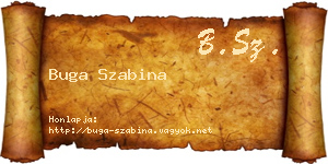 Buga Szabina névjegykártya